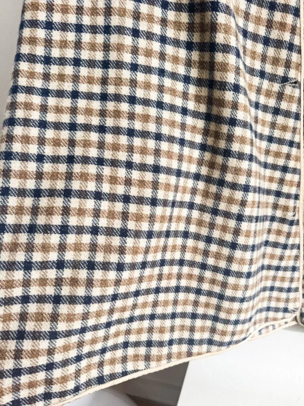 Aquascutum Check Print Wool Trench Coat Liner S - Picture 3 of 5